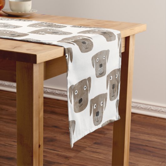 キュートチョコレートラブラドールレトリエバードッグウォーターカラー ショートテーブルランナー (インサイチュ)