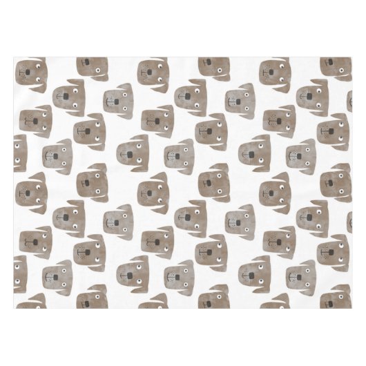 キュートチョコレートラブラドールレトリエバードッグウォーターカラー テーブルクロス (正面(横))