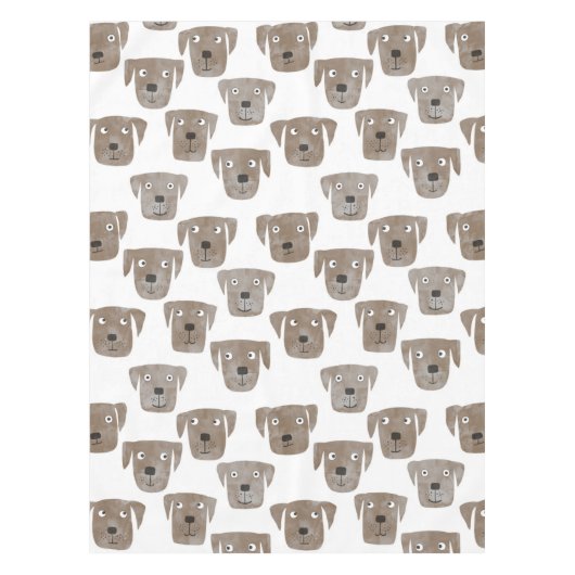 キュートチョコレートラブラドールレトリエバードッグウォーターカラー テーブルクロス (正面)