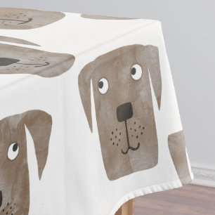 キュートチョコレートラブラドールレトリエバードッグウォーターカラー テーブルクロス