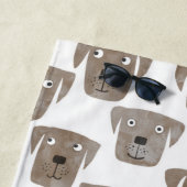 キュートチョコレートラブラドールレトリエバードッグウォーターカラー ビーチタオル (インサイチュ)