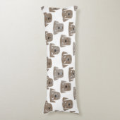 キュートチョコレートラブラドールレトリエバードッグウォーターカラー ボディピロー (正面縦)