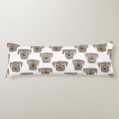 キュートチョコレートラブラドールレトリエバードッグウォーターカラー ボディピロー (正面)