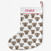 キュートチョコレートラブラドールレトリエバードッグ名前をカスタムする スモールクリスマスストッキング (裏面)