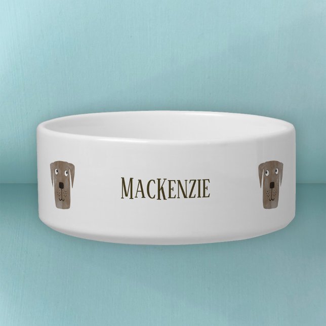 キュートチョコレートラブラドールレトリエバードッグ名前をカスタムする ボウル (クリエイターアップロード済み)