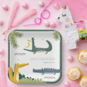 キュートチョムアリゲータースワンプany年齢子供の誕生日 ペーパープレート (パーティー)