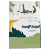 キュートチョムアリゲータースワンプany年齢子供の誕生日 ミディアムペーパーバッグ (正面)