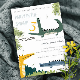 キュートチョムアリゲータースワンプany年齢子供の誕生日 招待状