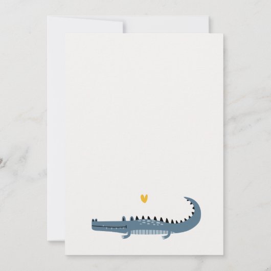 キュートチョムアリゲータースワンプany年齢子供の誕生日 招待状 (裏面)