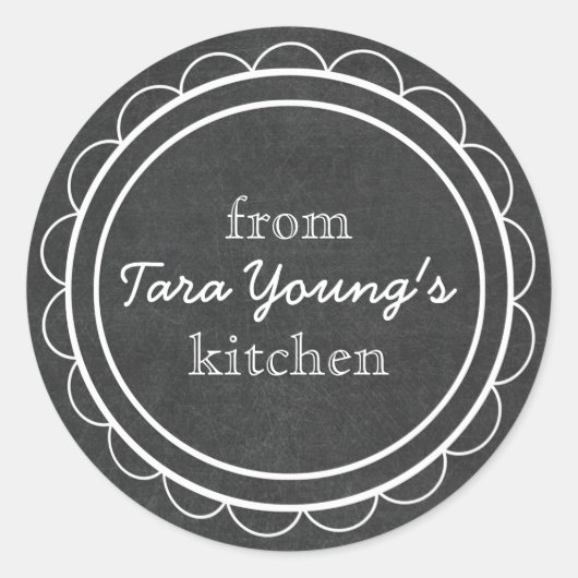 キュートチョークお洒落ボードキャニングベーキングキッチン ラウンドシール (正面)