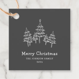 キュートチョーククリスマスツリーズ白黒 フェイバータグ