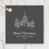 キュートチョーククリスマスツリーズ白黒 フェイバータグ (正面)