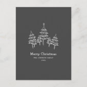 キュートチョーククリスマスツリーズ白黒 ポストカード (正面)