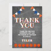 キュートチョークボードスポーツバスケットボール誕生日 サンキューカード (正面)