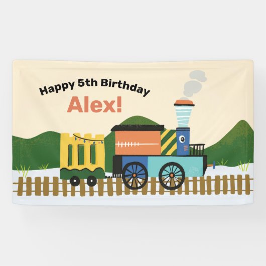 キュートチョーショートレイン子供の誕生日パーティーバナー 横断幕 (横)