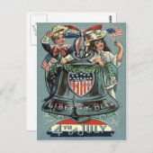 キュートチルドレンズリバティーベルリースリボン ポストカード (正面/裏面)