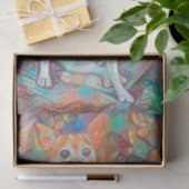 キュートチワアアートブルーブラウンドッグポートレート 薄葉紙 (ギフト)