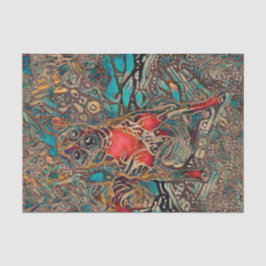 キュートチワワドッグアートティール（緑がかった色）ブラウンポートレート 薄葉紙