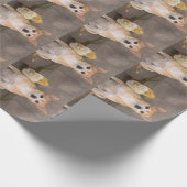 キュートチワワドッグフローラペットポートレートパターン ラッピングペーパー (角)