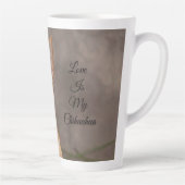 キュートチワワドッグポートレートフローラペットデザイン カフェラテマグ (右)