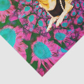 キュートチワワフローラピンクティール（緑がかった色）ボホドッグアート 薄葉紙 (詳細)