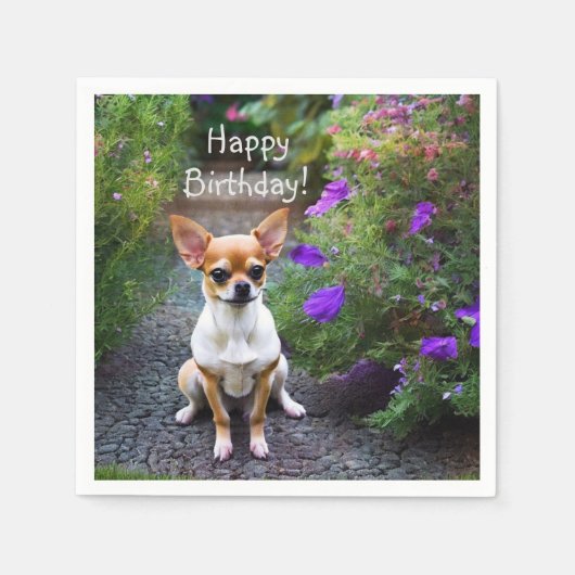 キュートチワワ紙ナプキンス スタンダードカクテルナプキン (正面)