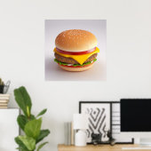 キュートチーズバーガースケッチ ポスター (ホームオフィス)