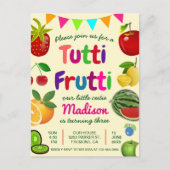 キュートッティフルーティサマーバースデーパーティー インビテーションポストカード (正面)