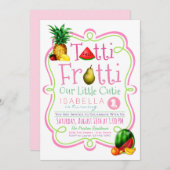キュートッティフルーティバースデーパーティーの招待状 招待状 (正面/裏面)