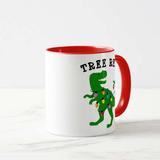 キュートツリーレックスクリスマスツリー恐竜の休日 マグカップ (正面右)