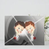 キュートツーグルームズゲイ結婚式招待状 招待状 (スタンド正面)