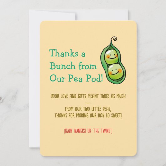 キュートツーピースツインベビー サンキューカード (正面)