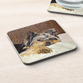 キュートティーカップヨークシャーテリアヨークシャーテリアデジタル コースター (左側)