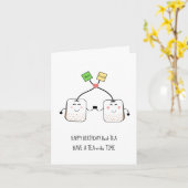 キュートティーバッグ誕生日カードベスティーカー カード (黄色い花)