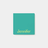 キュートティール(緑がかった色)グリーンイエシンプルローパーソナライズされた ポストイット (正面)