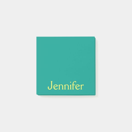 キュートティール（緑がかった色）グリーンイエシンプルローパーソナライズされた ポストイット (正面)