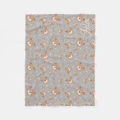 キュートテディベアかわいいパーソナライズされたベビー フリースブランケット (正面)