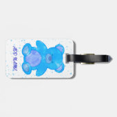 キュートテディベアカスタム文字ブルー ラゲッジタグ (裏面横)