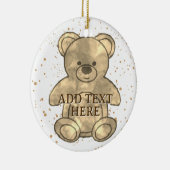 キュートテディベアカスタム文字 セラミックオーナメント (右)