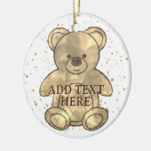 キュートテディベアカスタム文字 セラミックオーナメント (左)