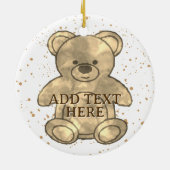 キュートテディベアカスタム文字 セラミックオーナメント (裏面)