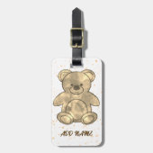 キュートテディベアカスタム文字 ラゲッジタグ (正面縦)