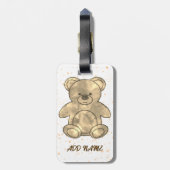 キュートテディベアカスタム文字 ラゲッジタグ (裏面縦)