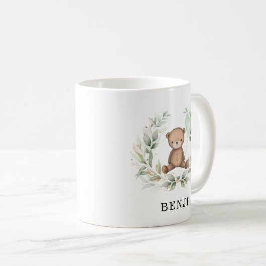 キュートテディベアユーカリプトゥスグリーンリーリース名 コーヒーマグカップ (正面右)