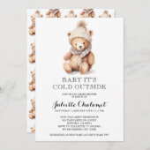 キュートテディベアーウィンター招待状 招待状 (正面/裏面)