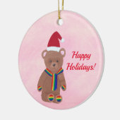 キュートテディベアーサンタオーナメント セラミックオーナメント (左)