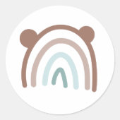 キュートテディベアーズレインボー封筒用シール ラウンドシール (正面)