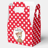 キュートテディベア水玉模様誕生日 フェイバーボックス (オープン)