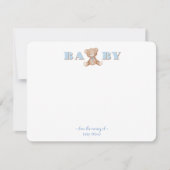 キュートテディベア男の赤ちゃんサンキューカード サンキューカード (正面)