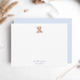 キュートテディベア男の赤ちゃんサンキューカード サンキューカード